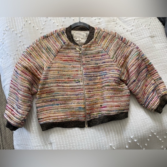 LIKE NEW Anthropologie Nicole Miller Artelier bomber jacket, Small - Picture 5 of 9